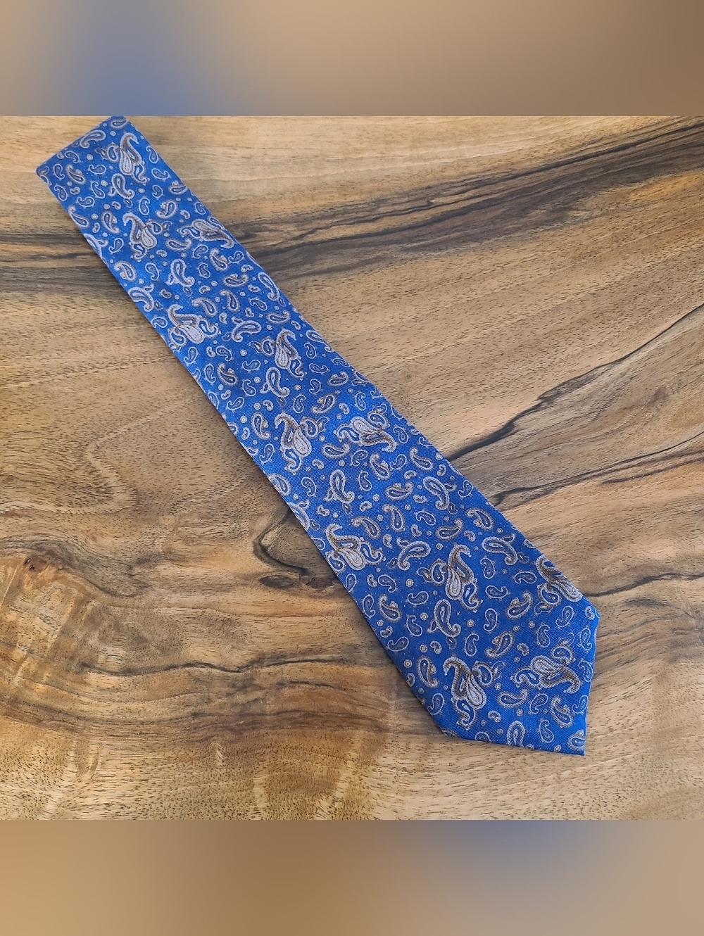 Pierre Balmain Blue Paisley 100% Silk Tie
